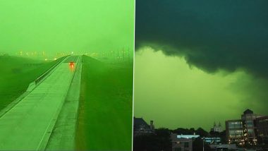 US Green Sky Photos and Videos Goes Viral! South Dakota Storm Causes Surreal Weather Phenomenon That Looks Like Stranger Things