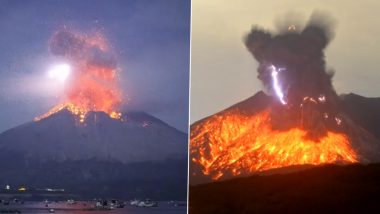 Scary Video: Japan’s Sakurajima Volcano Erupts Call On Residents to Be on High Alert, Prompts Evacuations; Watch Clip