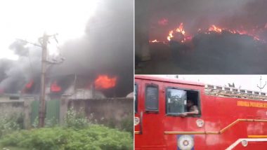 Andhra Pradesh Factory Fire: Major Blaze Erupts at Mattress Factory in Visakhapatnam, No Casualties Reported