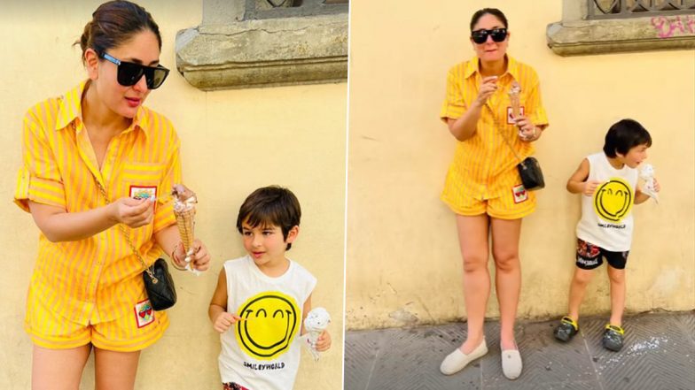 Kareena Kapoor Enjoys ‘Gelato’ Date With Taimur Ali Khan in a Series of Pictures Shared on Her Instagram (View Pics)