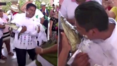 Small Town Mexican Mayor Marries Alligator Dressed as a Bride! Watch Viral Video of the Age-Old Tradition Practiced in Oaxaca Village