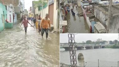 Telangana Rains: Residents Wade Through Waterlogged Streets in the Chaderghat (Watch Video)