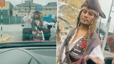 Johnny Depp or Johnny Debt? Man in Captain Jack Sparrow's Outfit Begs On Street in Viral Video; Netizens Have a Laugh at Quirky Cosplay!