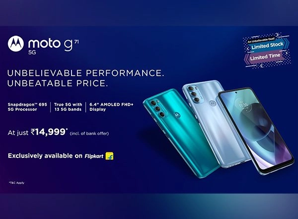 Business News | Motorola Announces Rs 4,000 off on Moto G71 5G Making It India's Best 5G Smartphone at Just Rs 14,999