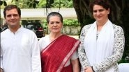 India News | Sonia Gandhi to Appear for Questioning Today; Priyanka, Rahul Likely to Accompany Her to ED Office