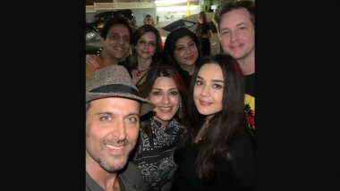 Preity Zinta Poses For A Pic With Hrithik Roshan, Sussanne Khan, Arslan Goni, Sonali Bendre And Says ‘A Night To Remember’