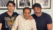 Rocky Aur Rani Ki Prem Kahani: Bobby Deol and Aryaman Deol Pay Surprise Visit to Father Dharmendra on the Last Day of Film&rsquo;s Shoot (View Pics)