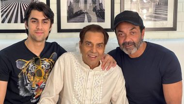 Rocky Aur Rani Ki Prem Kahani: Bobby Deol and Aryaman Deol Pay Surprise Visit to Father Dharmendra on the Last Day of Film’s Shoot (View Pics)