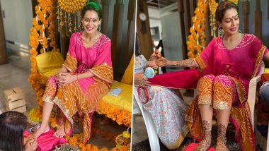 Payal Rohatgi And Sangram Singh Wedding: Bride-To-Be Stuns In Pink Bandhani Suit At Her Mehendi Ceremony (View Pics & Videos)