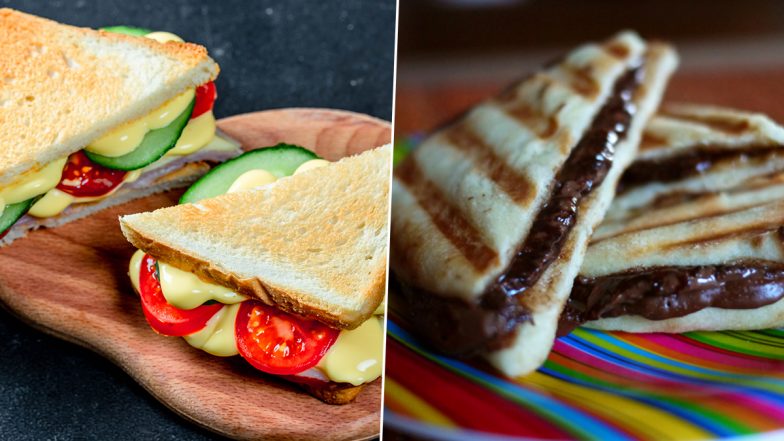 National Sandwich Month 2022: From Veg Club to Nutella; 5 Different Sandwich Variations That Will Tantalize Your Taste Buds! (Watch Recipe Videos)