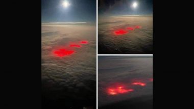 Mysterious Red Sky Over Atlantic Ocean! Frightening Scene Leaves Pilot and Crew Baffled; See Viral Pics & Video