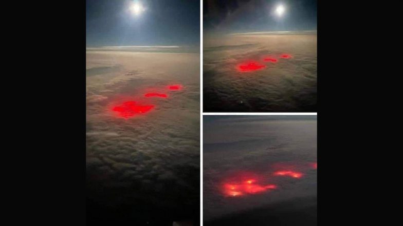 Mysterious Red Sky Over Atlantic Ocean! Frightening Scene Leaves Pilot and Crew Baffled; See Viral Pics & Video