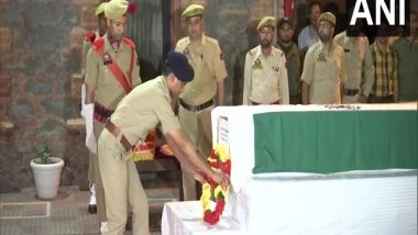 India News | J-K: Kashmir IGP Vijay Kumar Pays Tributes to ASI Mushtaq Ahmad, Who Died in Terror Attack