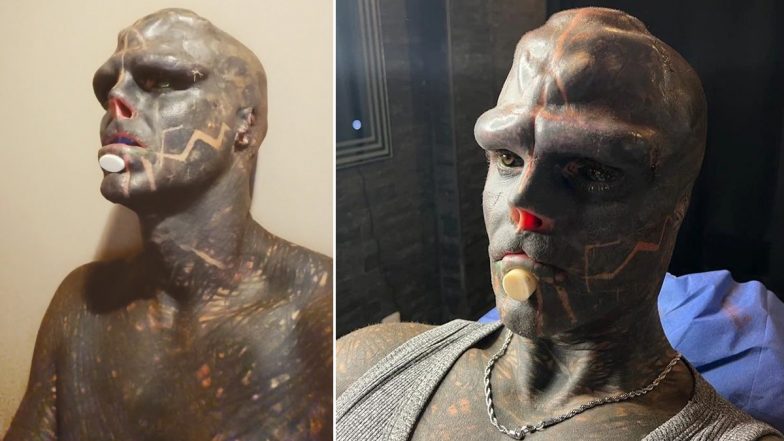 Black Alien Anthony Loffredo Makes Bizarre Changes in Body, Covers Himself in Tattoos, Complains of Not Getting Job Now! (See Pic & Videos)