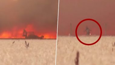 Spain: Man Miraculously Escapes After Wildfire Engulfs Tractor, Suffers Serious Injuries (Watch Video)