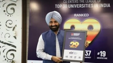 Business News | Chandigarh University Enters Top 30 League Among All Universities in NIRF Rankings- 2022