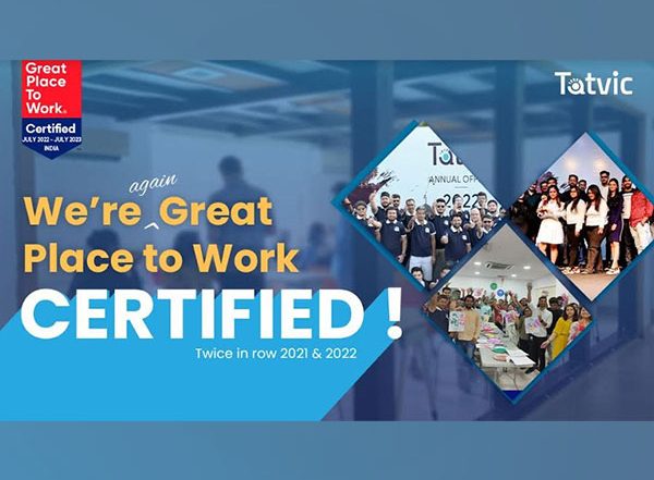 Business News | Tatvic is Recognized as a 'Great Workplace' in the Great Place to Work Survey 2022; Two Years in a Row