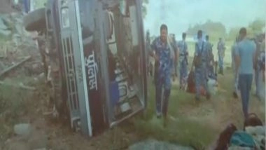 India News | Bihar: Bus Carrying BMP Jawans from Muzaffarpur Overturns in Jamui; 23 Injured