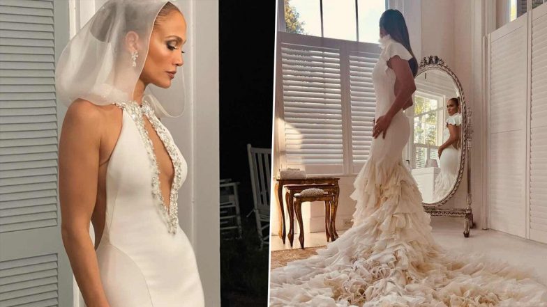 Jennifer Lopez and Ben Affleck Wedding: Pictures of JLo in Three Gorgeous Bridal Gowns Take Internet by Storm!