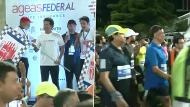 Sachin Tendulkar Flags off Mumbai Half Marathon 2022 At Jio Gardens (See Pics)