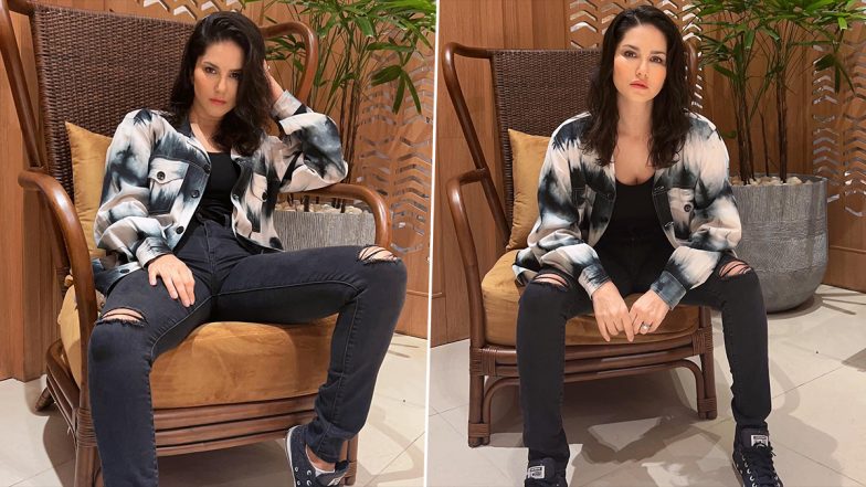 Sunny Leone Is a Chic in All-Black Casuals and Dramatic Jacket; View Pics of the Actress Who Looks Sassy AF!