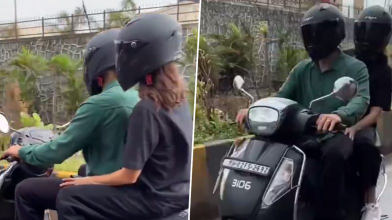 Virat Kohli and Anushka Sharma Take a Scooter Ride on the Streets of Mumbai (Watch Video)