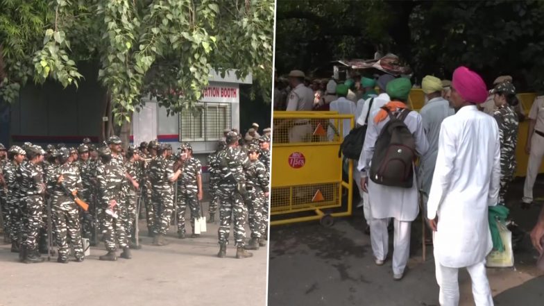 Farmers’ Protest: Farmers Begin Arriving at Jantar Mantar To Stage Protest Against Unemployment Amid Heavy Security Presence