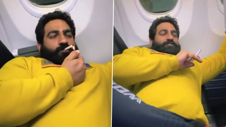 Balvinder Alias Bobby Kataria Caught Smoking Cigarette in Dubai-New Delhi Flight; Jyotiraditya Scindia Says 'No Tolerance Towards Such Hazardous Behaviour' (Watch Viral Video)