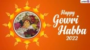 Gowri Habba 2022 Images & HD Wallpapers for Free Download Online: Send Happy Gowri Ganesha Festival Greetings, WhatsApp Stickers, Facebook Messages and SMS to Loved Ones