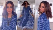 Hina Khan Gives Major Festive Fashion Inspiration in Blue Printed Kurti and Dramatic Kohl Eyes (View Instagram Reel)