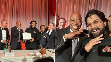 Allu Arjun Meets Eric Adams! Mayor of NYC Honours Tollywood Star for ‘Serving as Grand Marshal of New York’s 40th Annual India Day Parade’ (View Pics)