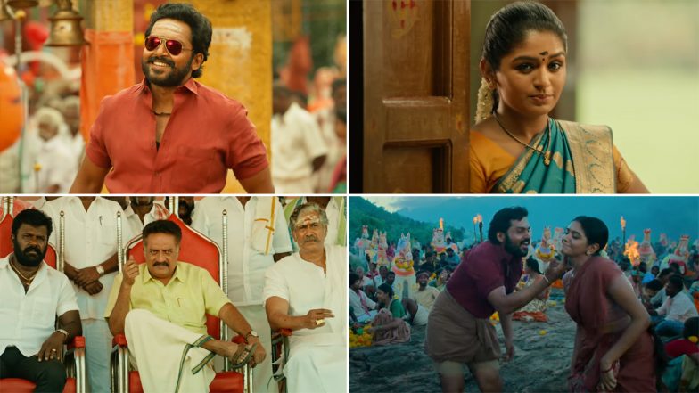 Viruman Trailer: Karthi, Aditi Shankar, Prakash Raj, Rajkiran’s Film Produced by Suriya Promises To Be a Mass Entertainer (Watch Video)