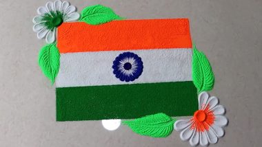 Independence Day 2022 Rangoli Designs: Easy Tiranga Images and Swatantrata Diwas Rangoli Patterns To Add Patriotic Vibes to 15th August Celebration (Watch Videos)