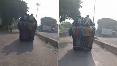 Video: Students Risk Their Lives, Cling On to Van to Reach Destination in Muzaffarnagar; Inquiry Ordered