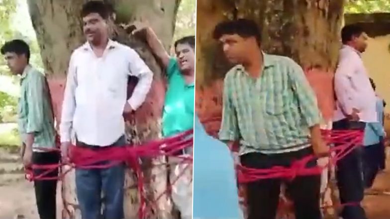 Jharkhand: Teachers Tied to Tree, Beaten Up by Students For Giving Poor Marks in Dumka; Watch Viral Video