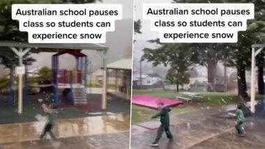 Australian Students Enjoy Snowfall As School Calls Off Classes for Them, Watch Memorable Moment Captured in Viral Video