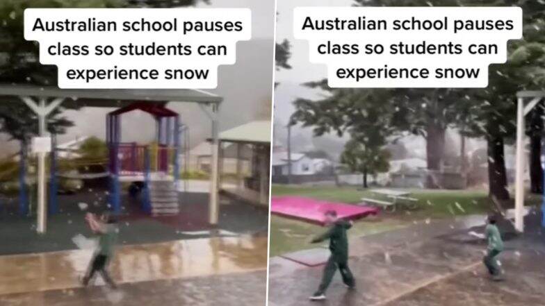 Australian Students Enjoy Snowfall As School Calls Off Classes for Them, Watch Memorable Moment Captured in Viral Video