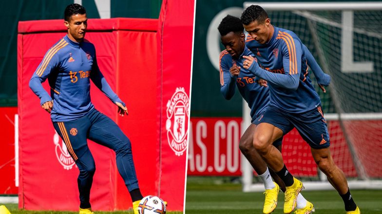 Cristiano Ronaldo Looks Focused As He Trains Hard Ahead of Manchester United vs Liverpool Clash