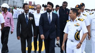 Mohanlal Visits India’s First Indigenous Aircraft Carrier Vikrant, Calls It an ‘Engineering Marvel’ (View Pics)