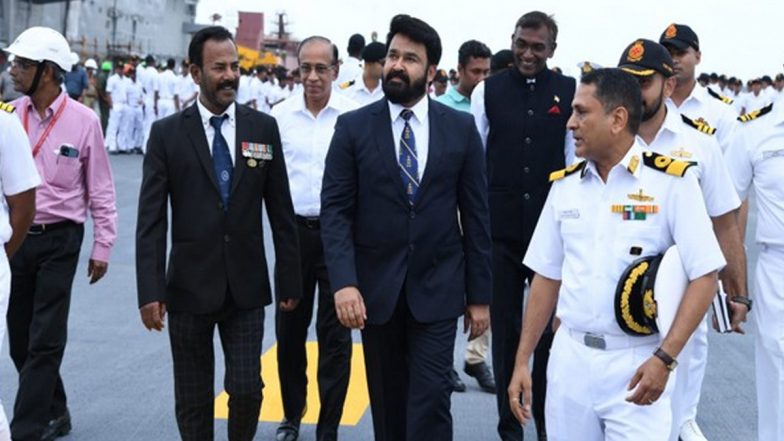 Mohanlal Visits India’s First Indigenous Aircraft Carrier Vikrant, Calls It an ‘Engineering Marvel’ (View Pics)