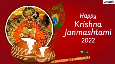 Janmashtami Images & Dahi Handi HD Wallpapers for Free Download Online: Wish Happy Krishna Janmashtami 2022 With WhatsApp Messages, GIF Greetings and SMS to Family and Friends