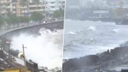 Mumbai Rains: High Tide Hits Marine Drive Amid Heavy Rainfall; Watch Video