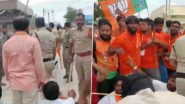 Telangana: BJP, TRS Workers Clash During Bandi Sanjay Kumar’s Praja Sangrama Yatra in Jangaon (Watch Video)
