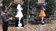 Artist Creates Mindblowing Optical Illusion By&nbsp;3D Painting a Woman on Tree Trunk; Viral Video Wows Netizens&nbsp;