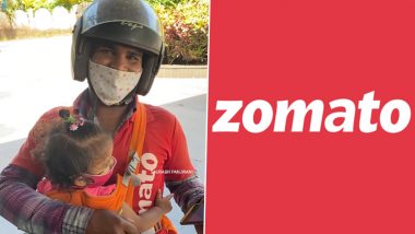 Zomato Delivery Partner Carries His Two Small Children While Delivering Food Orders to Costumers; Company Responds to Viral Video