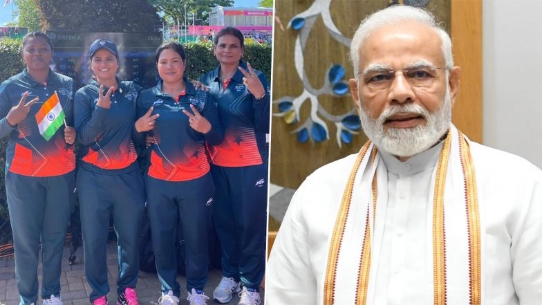 PM Modi Lauds Historic Gold Won by Lawn Bowls Team at CWG