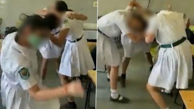 380px x 214px - Kanpur School Girls Fight: Viral Video Shows Teen Students Pulling Hair,  Abusing Each Other During Classroom Brawl | ðŸ‘ LatestLY