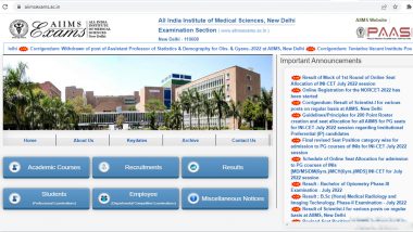 AIIMS NORCET 2022: Apply for AIIMS NORCET Exam at aiimsexams.ac.in; Check Fees and Other Details Here