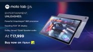 Business News | The Disruptive Moto Tab G62 LTE Goes on Sale Today at Just Rs 17,999 Exclusively on Flipkart