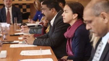 World News | Dharmendra Pradhan Takes Part in 'Dialogue with Group of Eight' in Melbourne